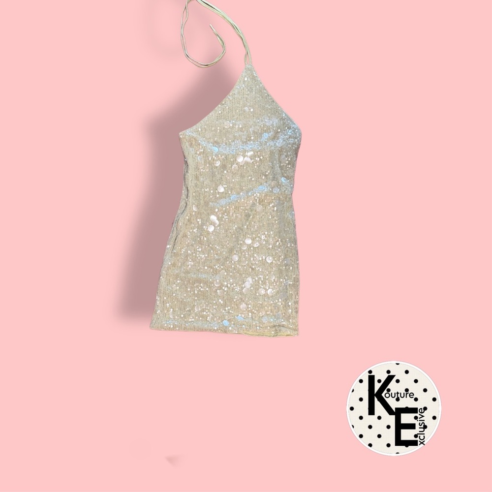 Sage Green Sequin Mini Dress